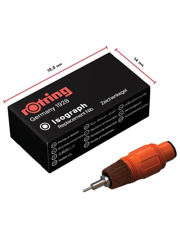 Пишущий элемент для изографа Rotring 1.0мм, картон. упаковка
