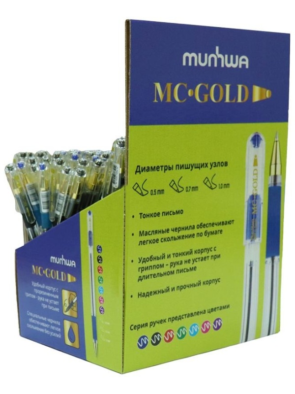 Картонный дисплей Munhwa для ручек MC Gold (Ш17см*Г14см*В25см), 6 ячеек