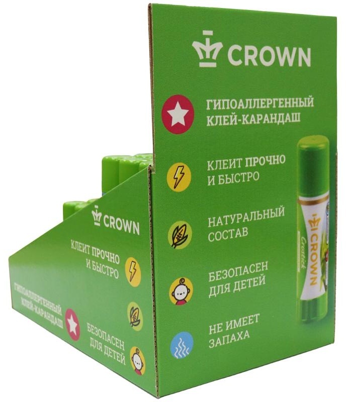 Картонный дисплей Crown клей-карандаш (Ш17см*Г25см*В25см), 2  ячейки