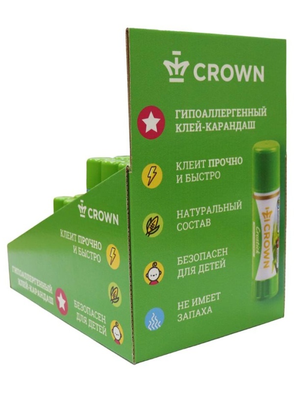 Картонный дисплей Crown клей-карандаш (Ш17см*Г25см*В25см), 2  ячейки