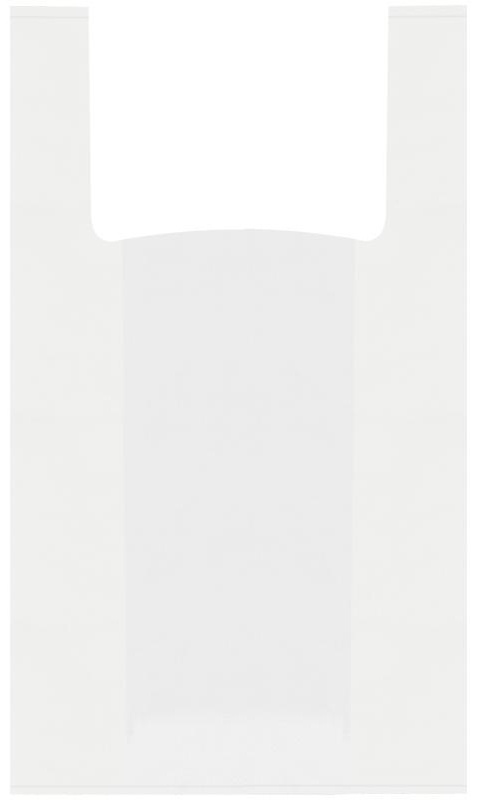 Пакет-майка OfficeClean, ПНД, 28+14*50см, 12мкм, белый