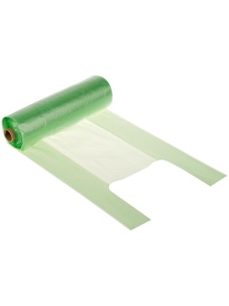 Пакет-майка OfficeClean, ПНД, 28+14*50см, 12мкм, рулон на втулке, 200шт., зеленый