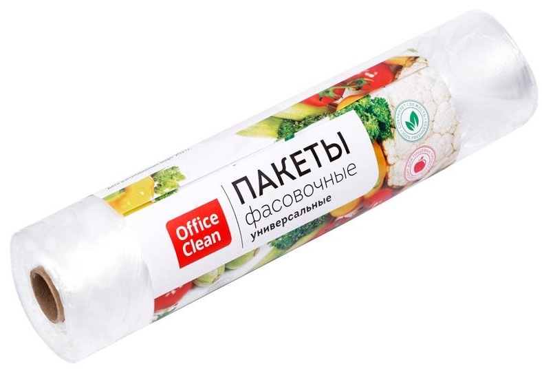 Пакеты фасовочные OfficeClean, ПНД, 30*40см, 8мкм, рулон на втулке, 500шт.