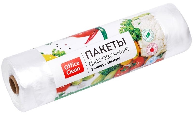 Пакеты фасовочные OfficeClean, ПНД, 30*40см, 12мкм, рулон на втулке, 500шт.