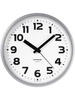 Часы настенные ход плавный, Troyka 91970945, круглые, 23*23*3, серебристая рамка