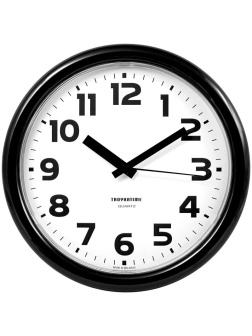 Часы настенные ход плавный, Troyka 21200216, круглые, 24*24*3, черная рамка