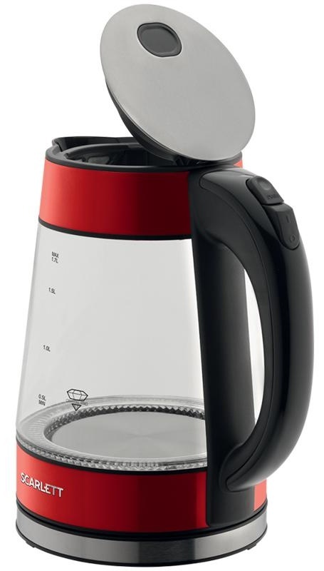 Чайник электрический Scarlett SC-EK27G79, 1,7л, 2200Вт, с подсветкой, стекло/пластик