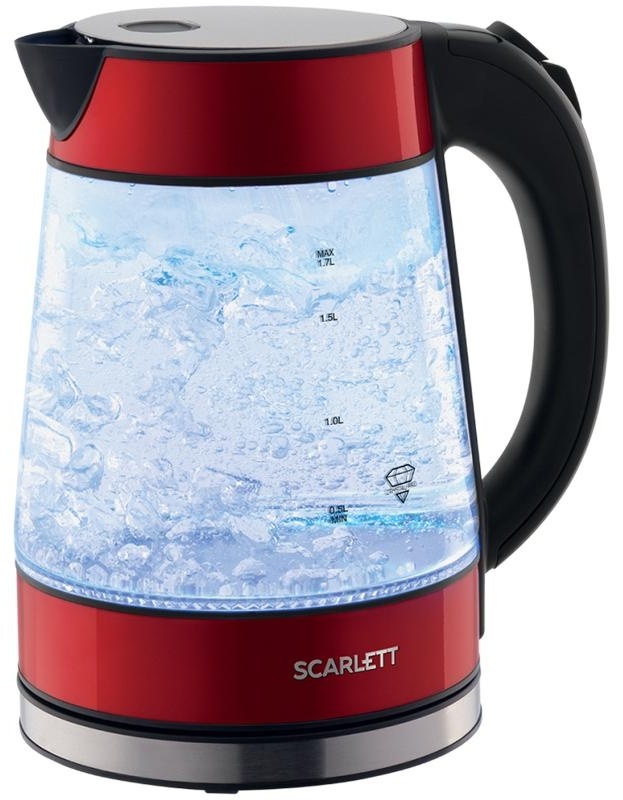 Чайник электрический Scarlett SC-EK27G79, 1,7л, 2200Вт, с подсветкой, стекло/пластик