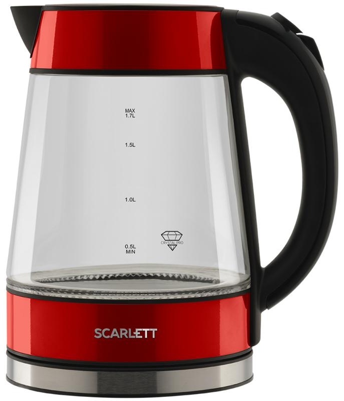 Чайник электрический Scarlett SC-EK27G79, 1,7л, 2200Вт, с подсветкой, стекло/пластик