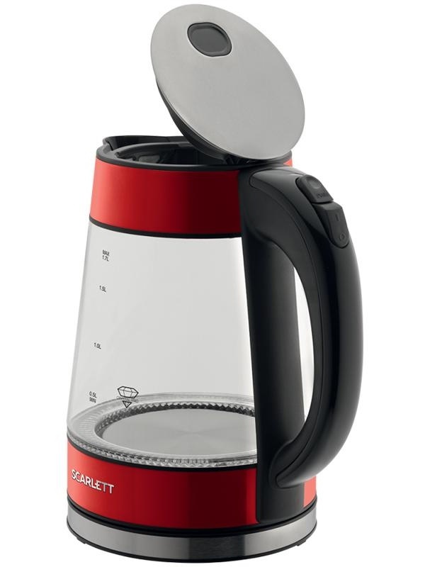 Чайник электрический Scarlett SC-EK27G79, 1,7л, 2200Вт, с подсветкой, стекло/пластик