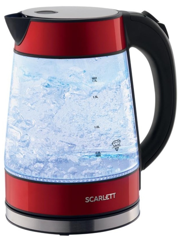 Чайник электрический Scarlett SC-EK27G79, 1,7л, 2200Вт, с подсветкой, стекло/пластик
