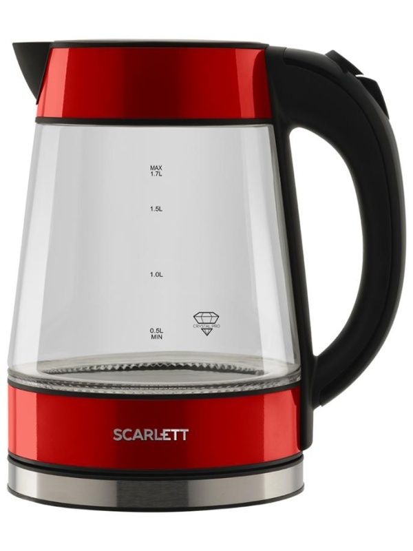 Чайник электрический Scarlett SC-EK27G79, 1,7л, 2200Вт, с подсветкой, стекло/пластик