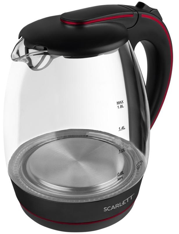 Чайник электрический Scarlett SC-EK27G71, 1,8л, 2200Вт, с подсветкой, стекло/пластик