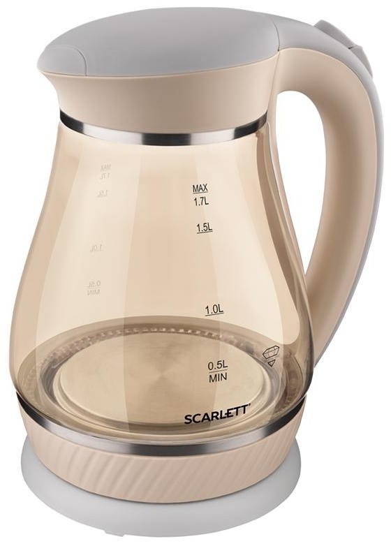 Чайник электрический Scarlett SC-EK27G86, 1,7л, 2200Вт, с подсветкой, стекло/пластик