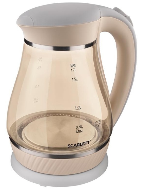 Чайник электрический Scarlett SC-EK27G86, 1,7л, 2200Вт, с подсветкой, стекло/пластик