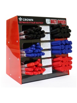 Дисплей пластиковый Crown для перманентных маркеров, 6 ячеек (250*250*180мм)
