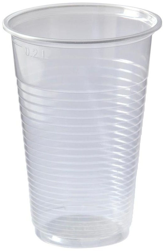 Стаканы одноразовые OfficeClean 200мл, набор 100шт., премиум, ПП, прозрачные, хол/гор
