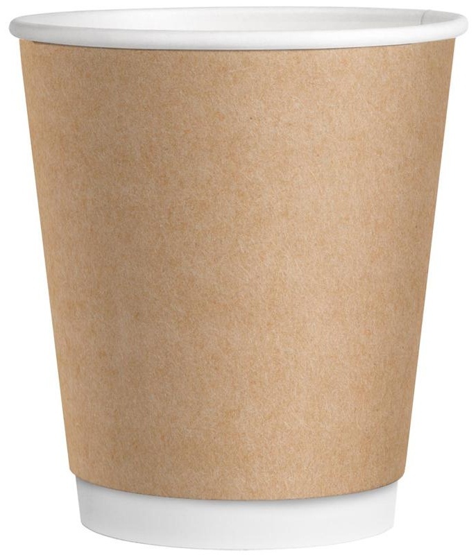 Стаканы одноразовые OfficeClean 250мл, набор 20шт., бумажные двухслойные, крафт, хол/гор