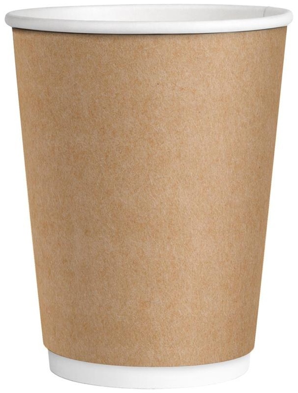 Стаканы одноразовые OfficeClean 300мл, набор 30шт., бумажные двухслойные, крафт, хол/гор