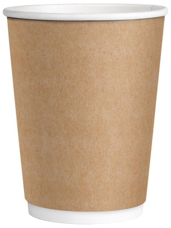 Стаканы одноразовые OfficeClean 300мл, набор 30шт., бумажные двухслойные, крафт, хол/гор