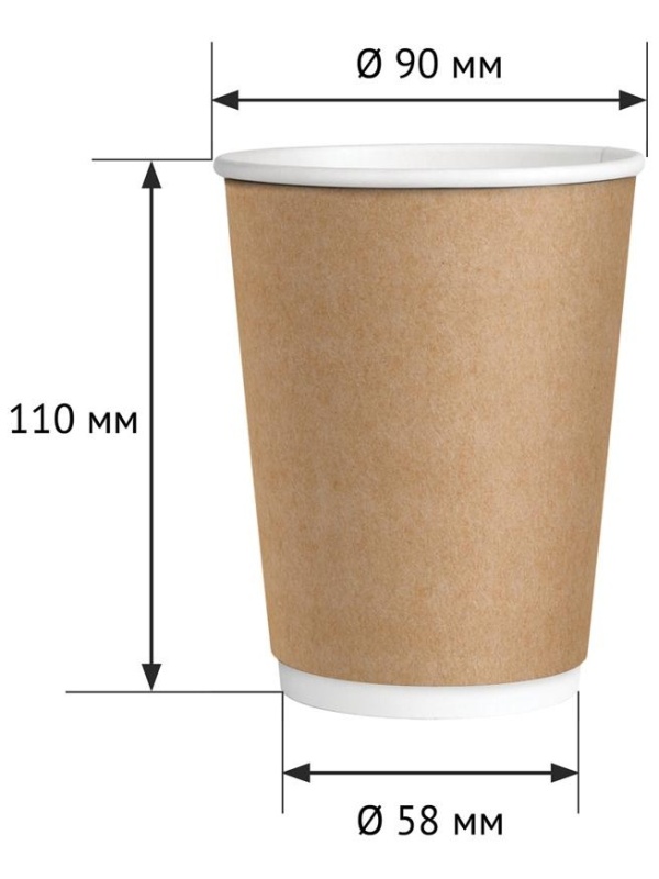 Стаканы одноразовые OfficeClean 300мл, набор 30шт., бумажные двухслойные, крафт, хол/гор