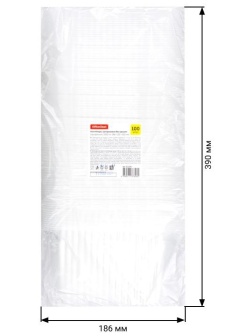 Контейнеры одноразовые OfficeClean 1500мл, набор 100шт., без крышек, 186*132*102мм, ПП, прозрачные