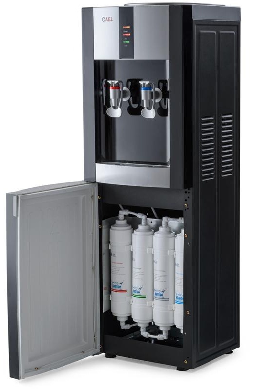 Пурифайер для воды напольный AEL LD-AEL-47s, нагрев/охлаждение, серебристый, черный