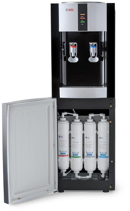 Пурифайер для воды напольный AEL LD-AEL-47s, нагрев/охлаждение, серебристый, черный