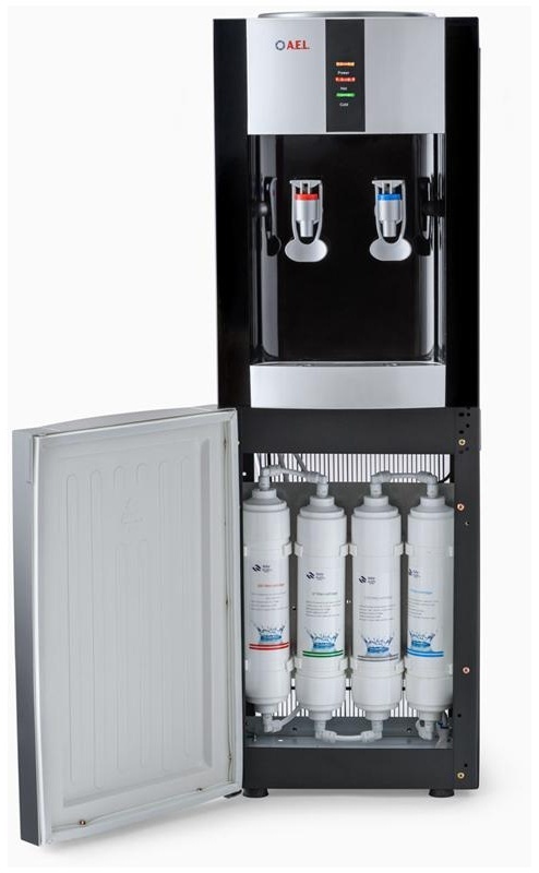 Пурифайер для воды напольный AEL LС-AEL-47s, нагрев/охлаждение, серебристый, черный