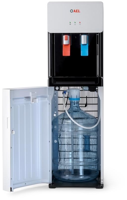 Кулер для воды напольный AEL LC-AEL-850a, нагрев/охлаждение компрессор., нижняя загрузка бутыли, белый