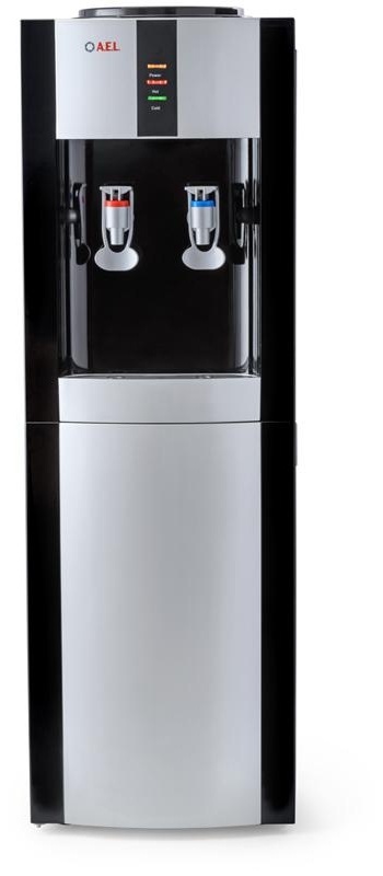 Кулер для воды напольный AEL LD-AEL-47c, нагрев/охлаждение электрон., со шкафом 10л, серебристый, черный