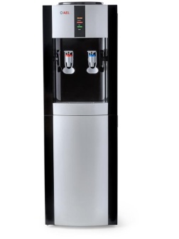 Кулер для воды напольный AEL LD-AEL-47c, нагрев/охлаждение электрон., со шкафом 10л, серебристый, черный