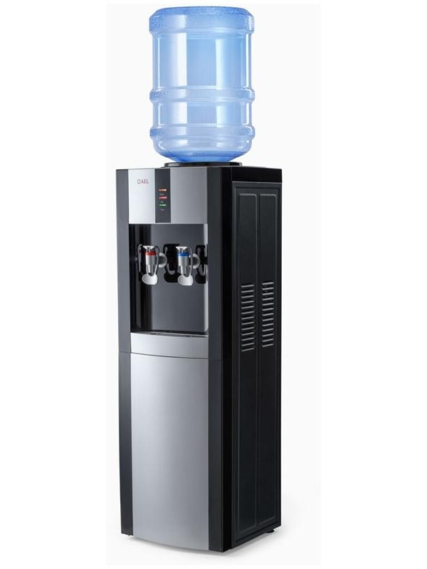 Кулер для воды напольный AEL LD-AEL-47c, нагрев/охлаждение электрон., со шкафом 10л, серебристый, черный