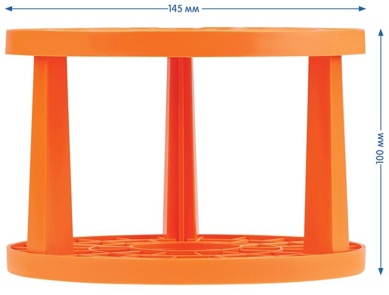 Подставка для кистей Мульти-Пульти, пластик, оранжевая, пакет с подвесом