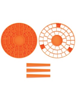 Подставка для кистей Мульти-Пульти, пластик, оранжевая, пакет с подвесом