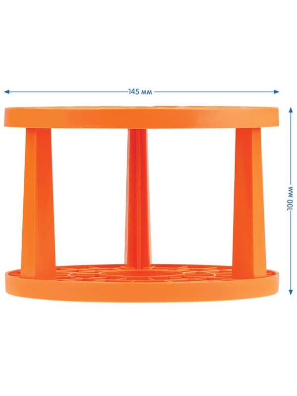 Подставка для кистей Мульти-Пульти, пластик, оранжевая, пакет с подвесом