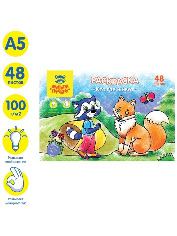 Раскраска в папке А5, 48 л. Мульти-Пульти 