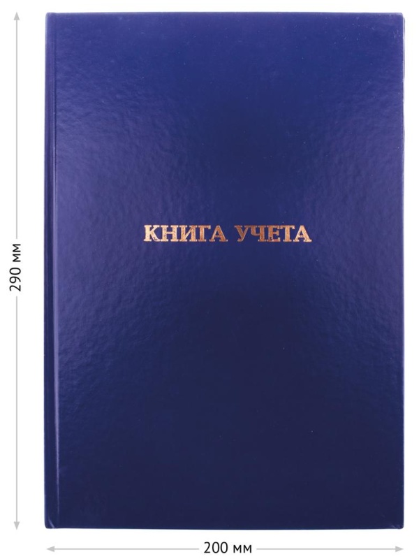 Книга учета OfficeSpace, А4, 160л., клетка, 200*290мм, бумвинил, цвет синий, блок офсетный