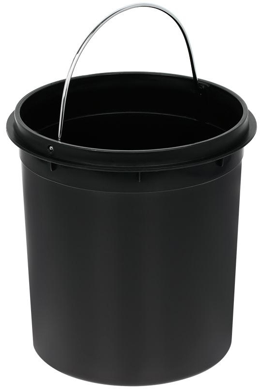 Ведро-контейнер для мусора (урна) OfficeClean Professional Original, 5л, корпус нержавеющая сталь, крышка из пластика, хром