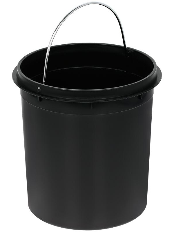 Ведро-контейнер для мусора (урна) OfficeClean Professional Original, 5л, корпус нержавеющая сталь, крышка из пластика, хром