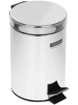 Ведро-контейнер для мусора (урна) OfficeClean Professional, 3л, нержавеющая сталь, хром