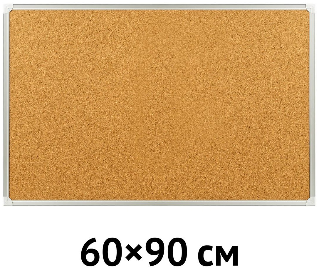 Доска пробковая OfficeSpace, 60*90см, алюминиевая рамка