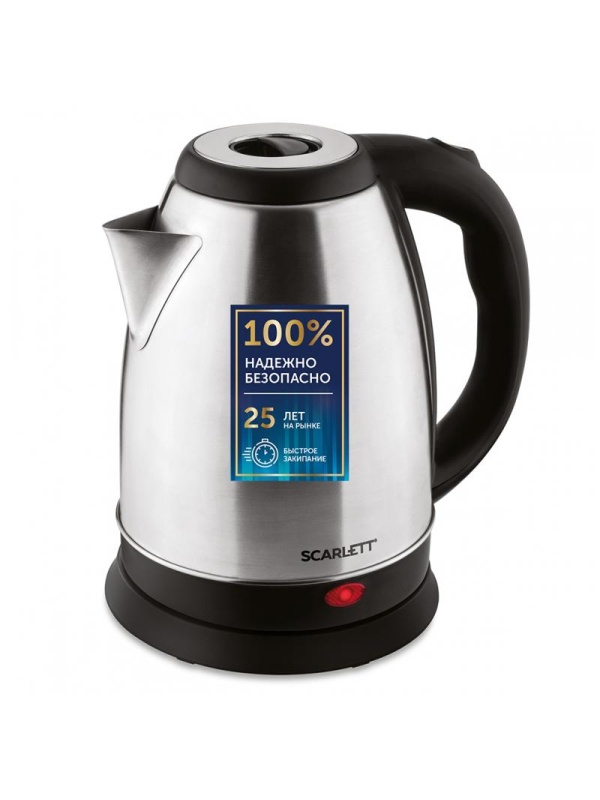 Чайник электрический Scarlett SC-EK21S51, 1,8л, 1600Вт, нержавеющая сталь