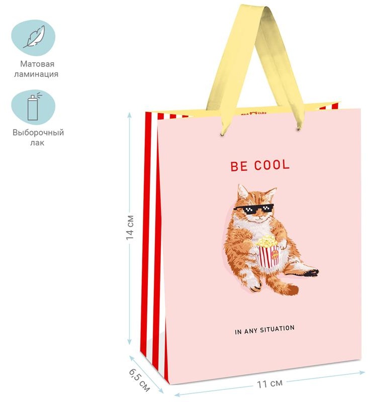 Пакет подарочный 11*14*6,5см MESHU 