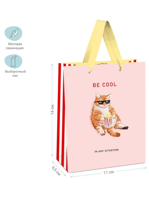 Пакет подарочный 11*14*6,5см MESHU 