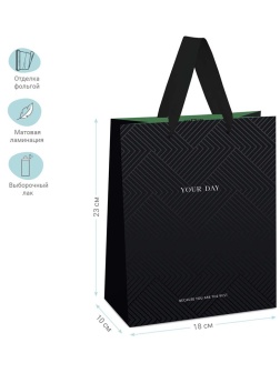 Пакет подарочный 18*23*10см MESHU 