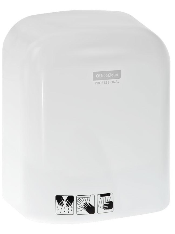 УЦЕНКА-Электросушитель для рук OfficeClean Professional, 1650Вт, сенсорный, белый, ABS-пластик