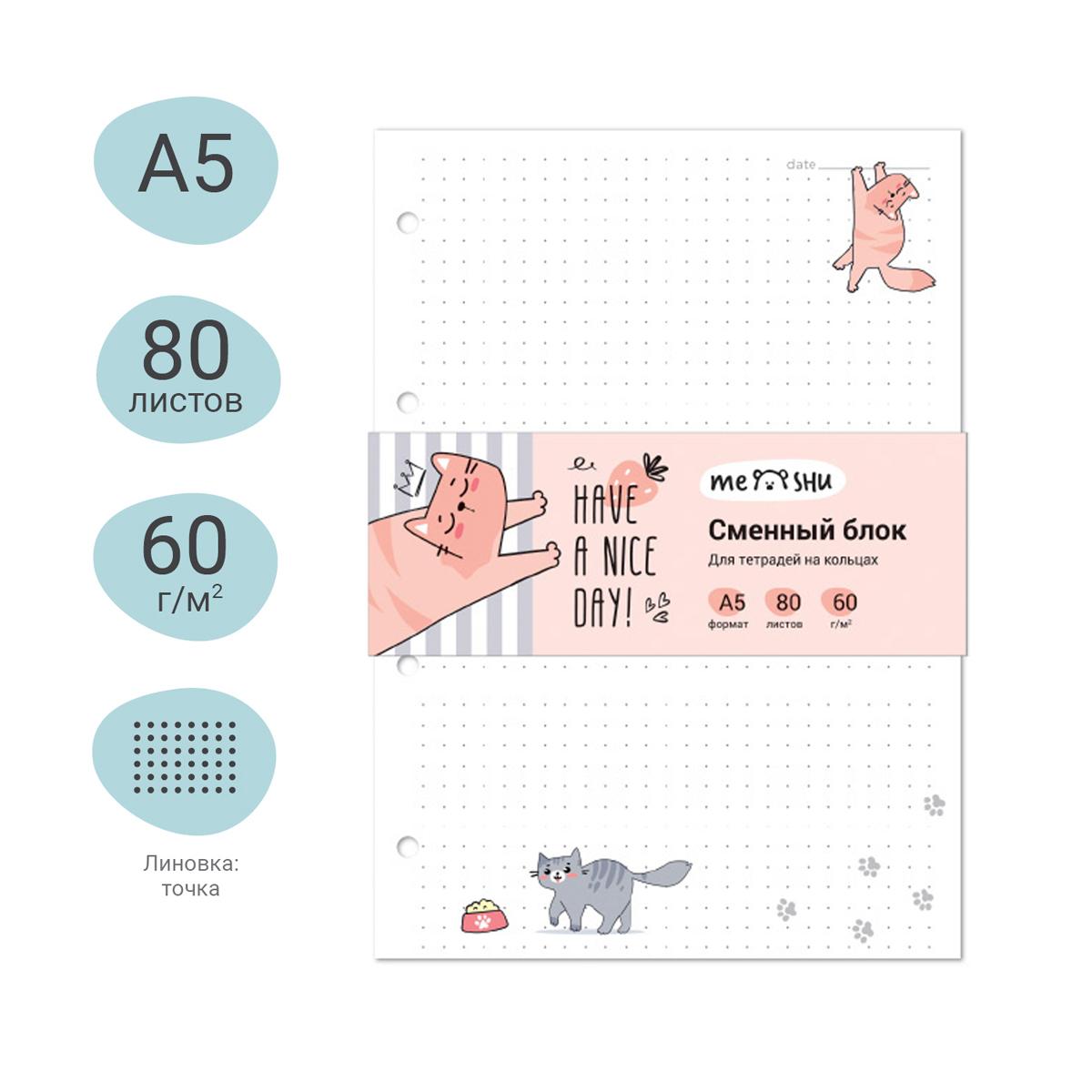 Сменный блок 80л., А5, MESHU 