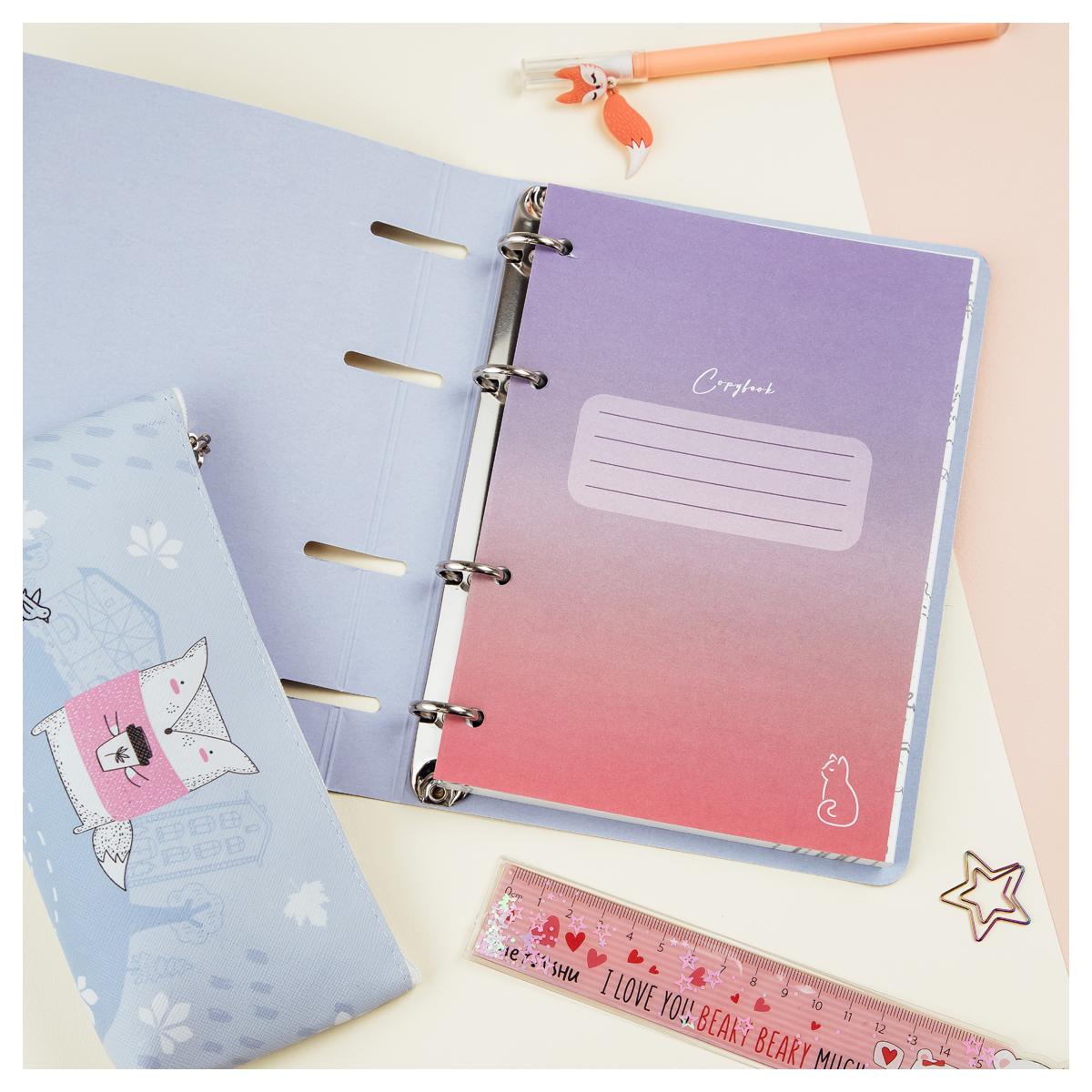 Тетрадь на кольцах А5, 100л., MESHU 