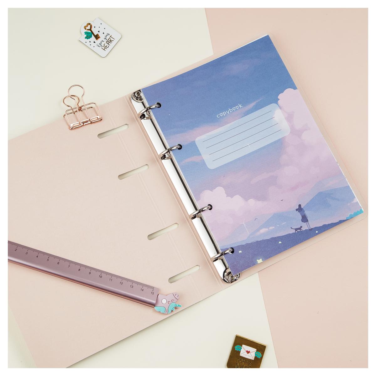 Тетрадь на кольцах А5, 100л., MESHU 